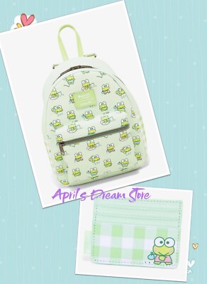 Loungefly Sanrio Keroppi Gingham Mini Backpack & Cardholder 