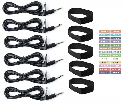 SILVERLINE AUDIO 6 Cable Connection Kit for Roland SPD-SX Pro Sampling Pad Drum Triggers