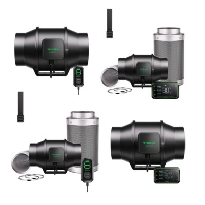 VIVOSUN AeroZesh S4/S6/S8 Inline Duct Fan Smart Ventilation System For Grow Tent