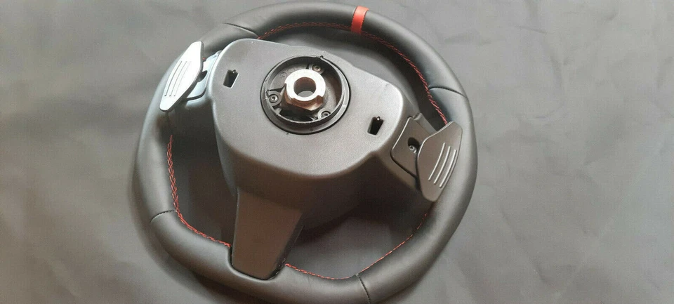 Volante Jaguar XF XK nuevo cuero fondo plano costuras rojas Foto 4 de 4