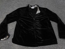 Coldwater Creek Womens Jacket Pm Petites Blue Floral full zip velvet