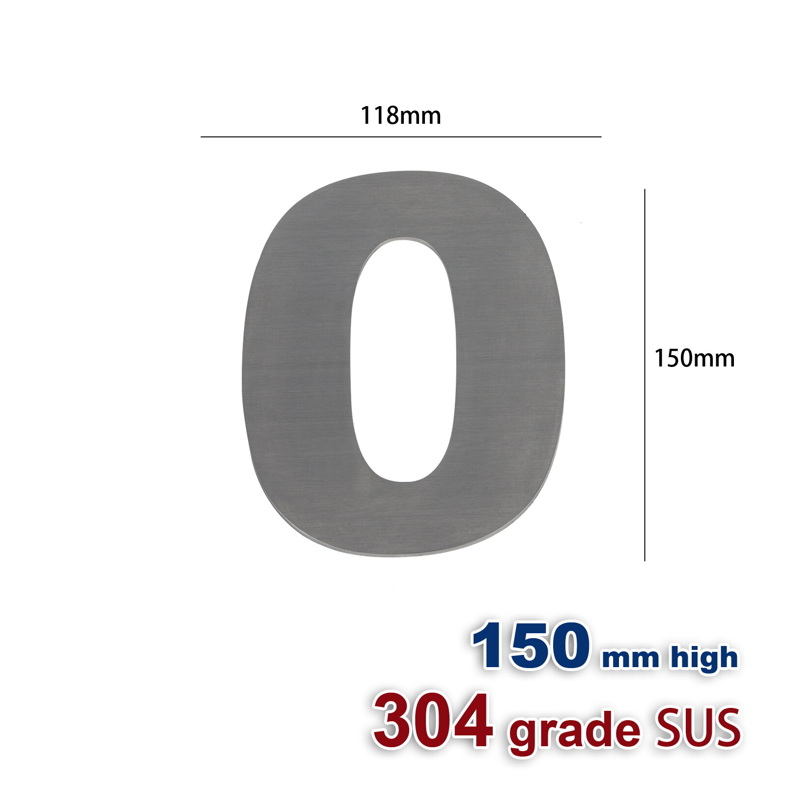 House Numbers Plate 150 mm Letters Sign Mail Box 304 Stainless Steel ...