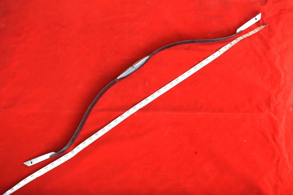 Arco e flecha vintage tipo mogol islâmico otomano prata damasceno todo em aço - Imagem 3 de 4