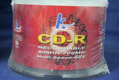 KHypermedia CD-R blank discs 50 pk 48X 80 min 700 mb