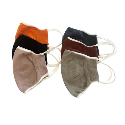6 pack very soft organic cotton mask,. multi color.