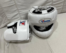 New MMA 2 SET OF WINING BOXING RAPLICA TRAINING HEADGEAR MADE OF COWHIDE LEATHER