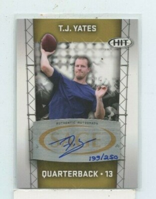 T.J. Yates 2011 Sage Hit Rookie Auto Autograph #D /250