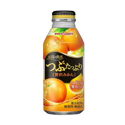 Pokka Sapporo, Tsubutappuri Zeitaku Mikan, Mandarin Orange, 400g x