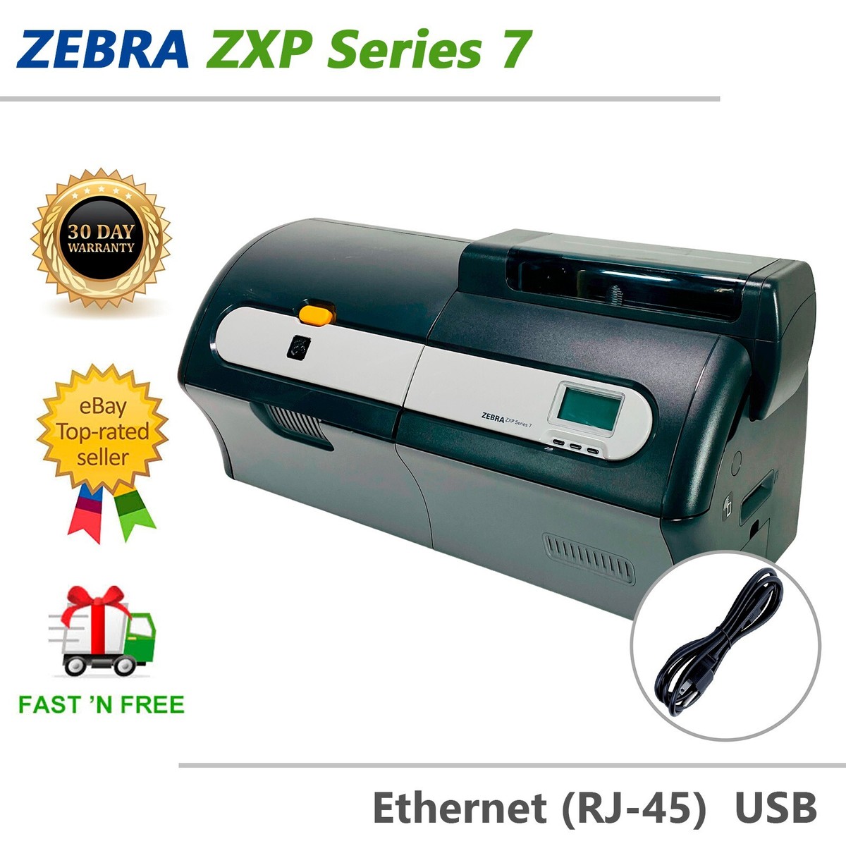Zebra ZXP Series 7 Single-Sided ID Card Printer USB Ethernet Z71