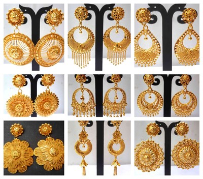 22k Gold Plated Indian Variation Different Earrings Jhumka Party Wedding Design Ebay 22k gold plated indian variation different earrings jhumka party wedding design ebay