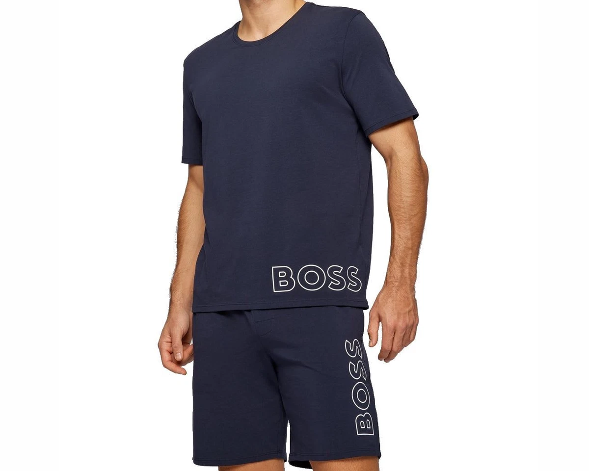 Men s Hugo Boss Identity 50465555 T Shirt Shorts Set Blue