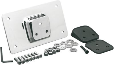Drag Specialties DS-720814 Chrome Laydown Tilt License Plate Frame Mount 3-Bolt