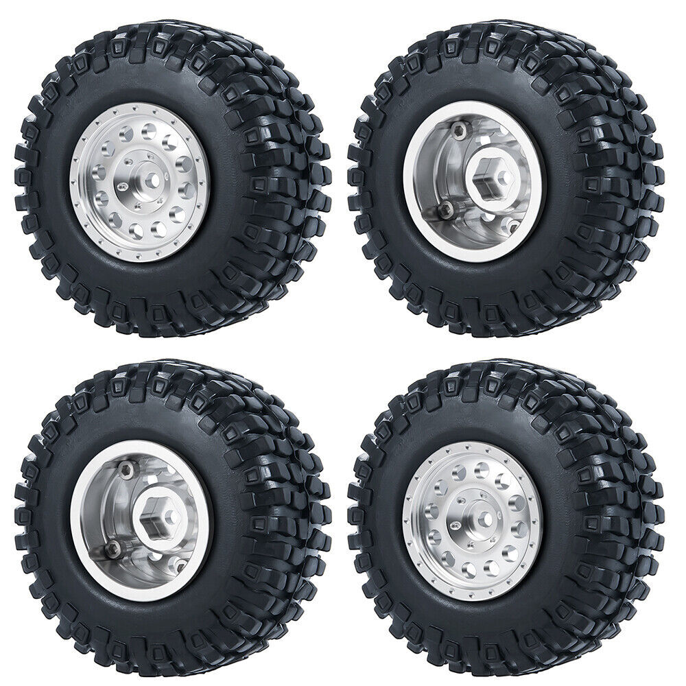 AXSPEED Set Di Cerchi Beadlock 1.0 Argento Per RC Crawler SCX24 Assiale 90046