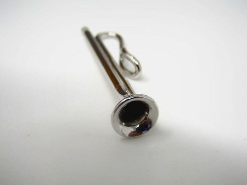 Vintage tromba bugle cravatta clip bar tono argento metallo musicista band direttore regalo - Foto 3 di 5