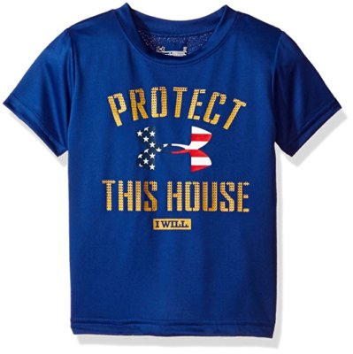 リクエスト Under Armour Boys Protect This House Graphic-Print T-Shirt Blue