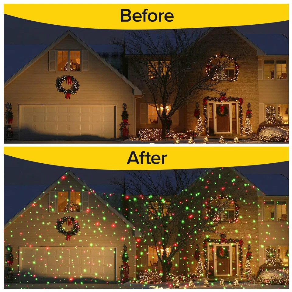 Star Shower Ultra 9 户外假日激光灯节目 AS-SEEN-ON-TV,全新 9 种模式 — 第 4/4 张图片