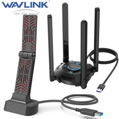 USB WiFi Wireless Adapter Wifi 6 5400Mbps USB Dongles 2.4/5GHz/6GHz 1900-600Mbps