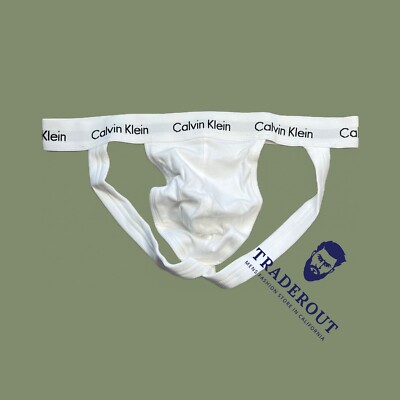Calvin Klein CK men white cotton jock strap jockstrap underwear S M L XL 2XL