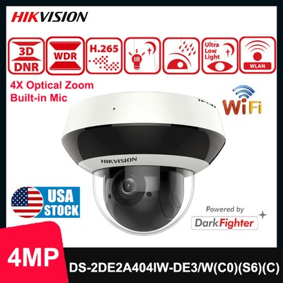 Hikvision DS-2DE2A404IW-DE3/W(C0)(S6)(C) 4MP 4x Zoom Mini PT Dome IP Camera Mic