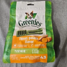 Greenies Dog Dental Treats Teenie Sweet Potato Flavor 12 Oz / 43 Count