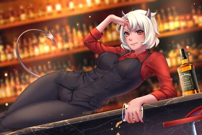 Anime girls jack daniels helltaker malina suits Playmat Game Mat Desk