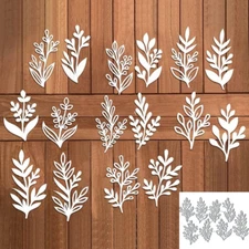 8Pcs Leaves Metal Cutting Die Cuts, DIY Crafts Template 8Pcs Leaves Scrapbook Ca