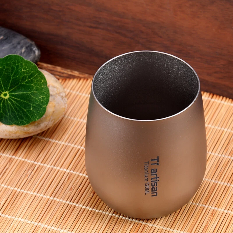 Double Wall Pure Titanium Water Tea Coffee Cup Insulated Drinking Cup Mug 120ml - Image 2 of 4