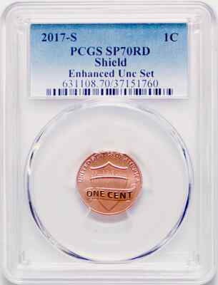 2017 S LINCOLN SHIELD CENT PCGS SP70RD Enhanced Unc 225th Anniv Set Blue Label
