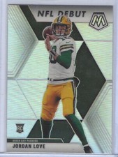 JORDAN LOVE 2020 MOSAIC NFL DEBUT SILVER PRIZM RC #264