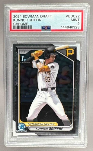 144846323 Konnor Griffin 2024 Bowman Draft #BDC-22 Chrome 1st RC PSA 9