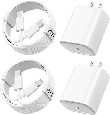 10FT USB-C Cable + 20W Fast Charging Adapter for iPhone 16/17