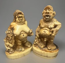 Neanderthal Naked Caveman Family Figures by Armani Guiseppe 1970’s Novelty