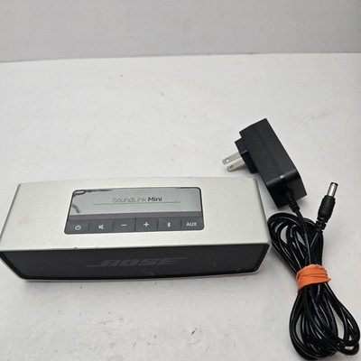 Bose SoundLink Mini Portable Bluetooth Wireless Speaker Silver w/ Power Adapter