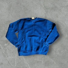 Vintage Russell Sweatshirt Mens Large Blue 90s Blank Made In USA Double V Crew