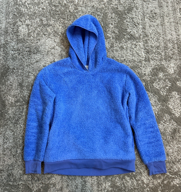 Athleta Girl So Snug Sherpa Hoodie 2.0 Size 16 XXL Blue "Periwinkle Plus" Color