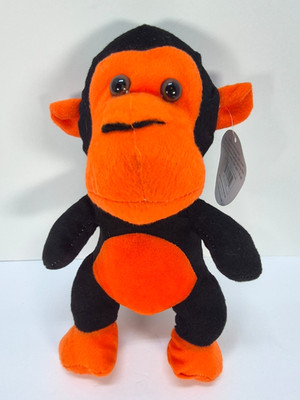 Sugar Loaf Black Orange Monkey Plush 10'' Stuffed Animal Toy Chimpanzee Halloween