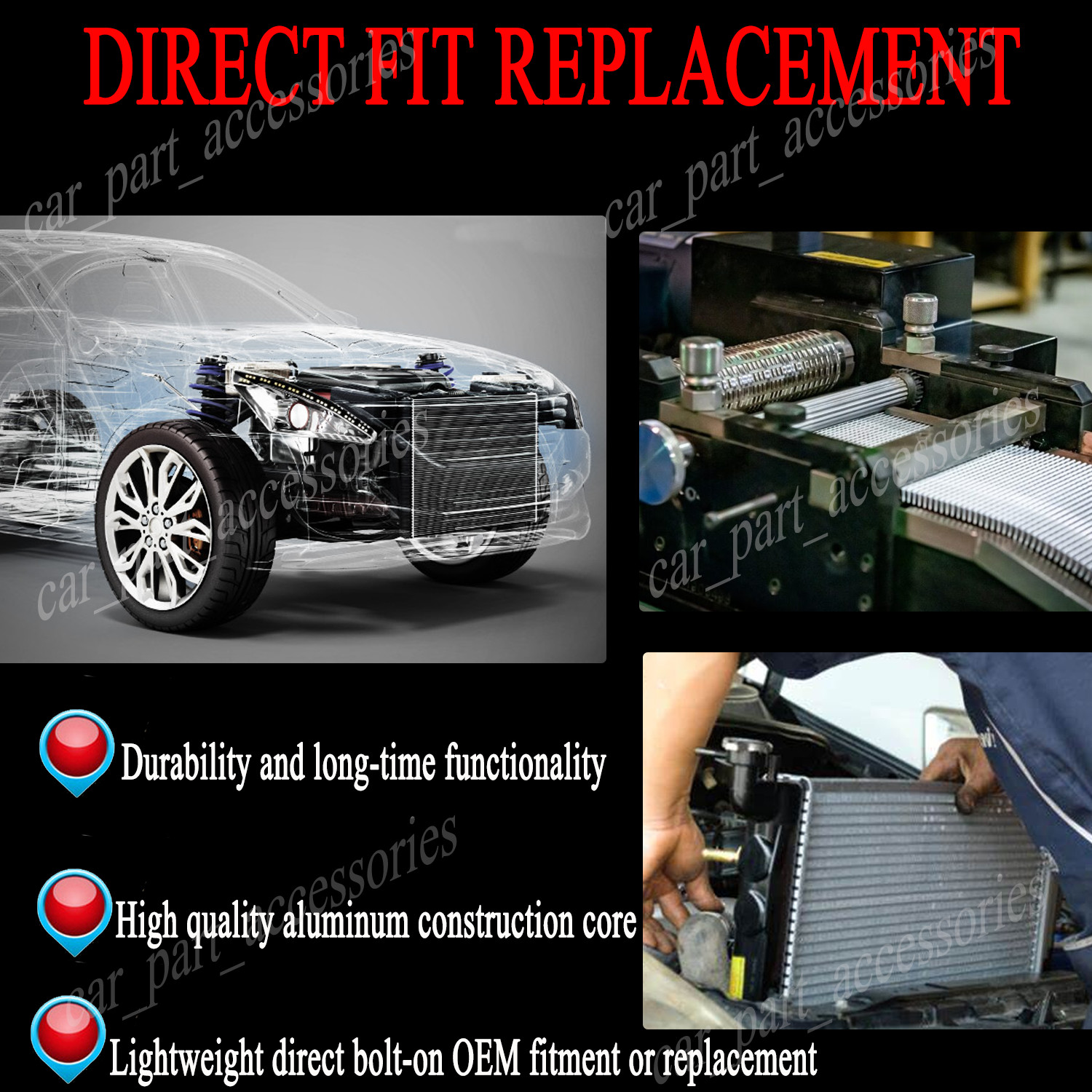 Water Radiator For 2014-2020 Maserati Levante Ghibli Quattroporte #670109996 NEW