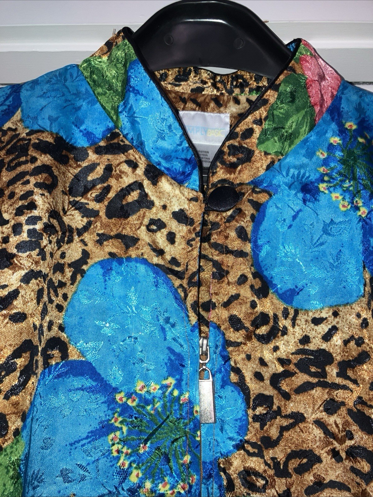 Simply Basic Leopard Hibiscus Zip-Robe Housecoat … - image 4