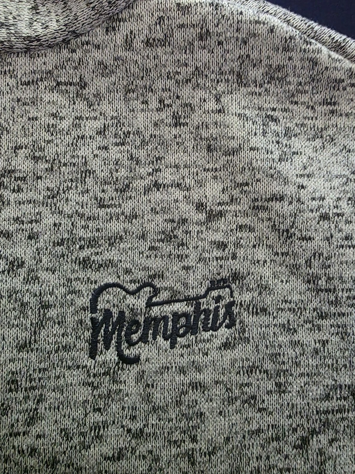 Memphis Iconic Logo Vest Mens XL Gray Full Zip Sleeveless Jacket Blues Made USA