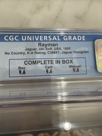 Rayman Atari Jaguar 1995 CIB Complete in Box CGC 9.6