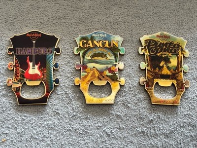 3 X Hard Rock Cafe Bottle Opener Magneten, Punta Cana, Cancun, Hamburg, Original