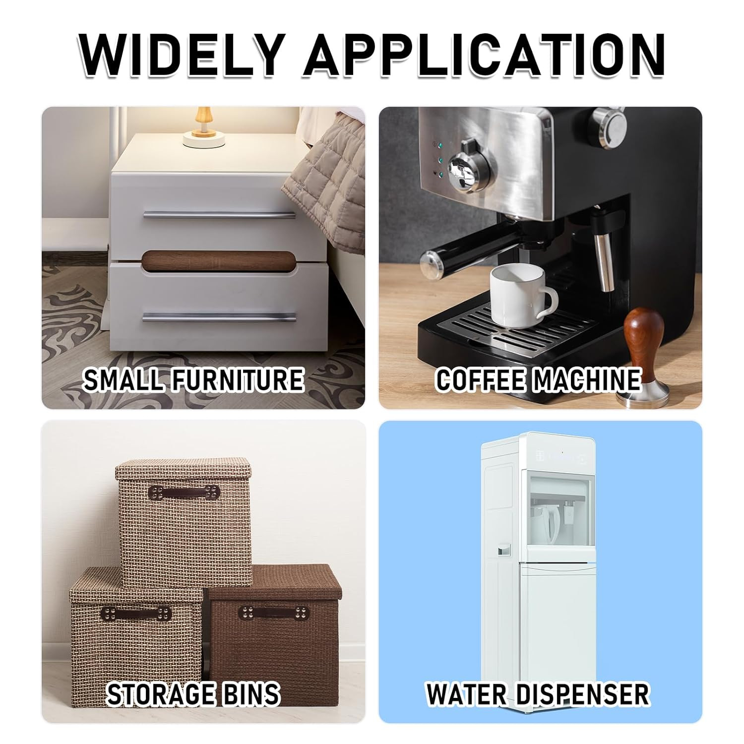 8Pcs Self Adhesive Mini Caster Wheels 360° Swivel Universal Wheel Sticky Pulley