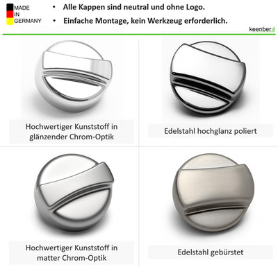 Ersatz Drehexcenterkappe universal Spüle Edelstahl Kunststoff Made in Germany