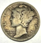 1926-D Mercury Dime 10c FN Fine Circulated Condition 90% Silver US Coin - 4367