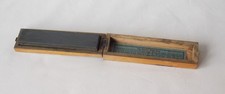 VINTAGE GENUINE THURINGIAN WATER HONE RAZOR STONE BY ESCHER GERMANY WOODEN BOX