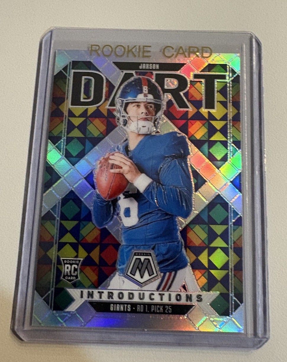 2025 Panini Mosaic Jaxson Dart Introductions Silver Prizm RC New York Giants 