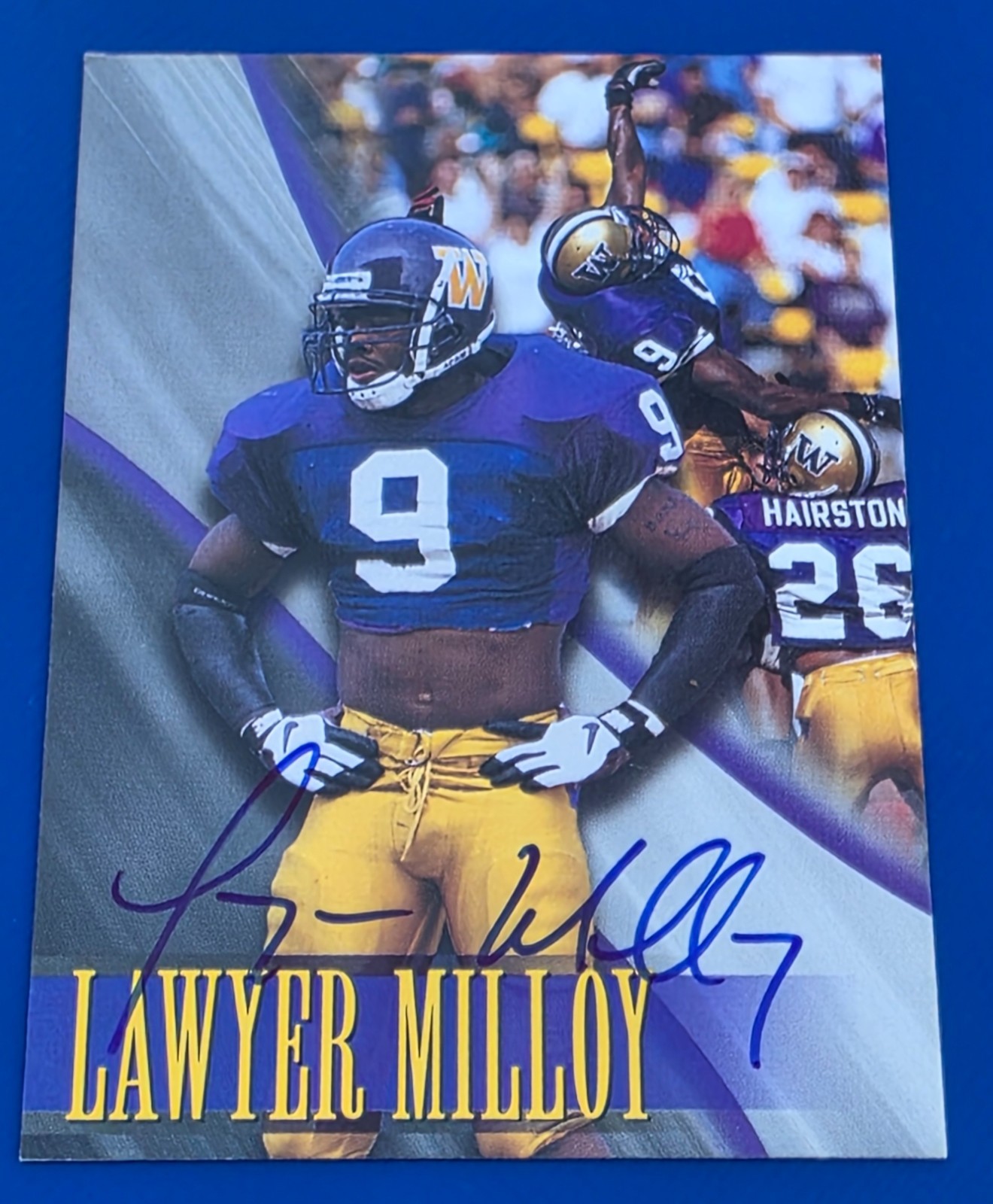 1996 Press Pass Lawyer Milloy Auto Washington Huskies Autograph