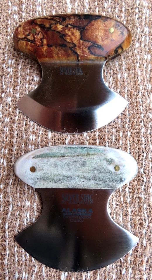 Cuchillos Silver Stag ULU (2) abedul dividido y cuerno caribú D2 Alaska 2016 sin usar Foto 4 de 4