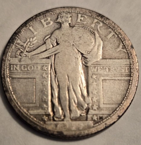 1917  S Standing Liberty Quarter Type 1 Good Condition