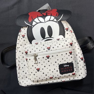 Disney Bioworld Minnie Mouse Peek-A-Boo Polka Dot Mini Backpack 10x10.5'' $50 Try